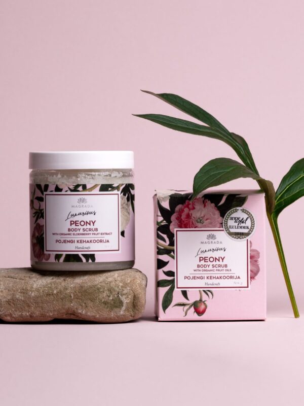 Peony Body Scrub With Organic Fruit Oils - 250 ml - Image 3
