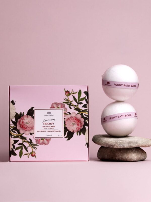 Luxurious Peony Bath Bomb With Vitamin E - Set of 4 Bombs - Image 4