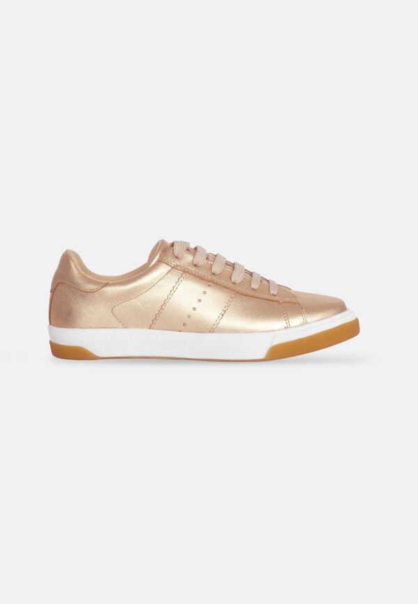 Women's Leather Sneakers - Metallic Golden - Image 5