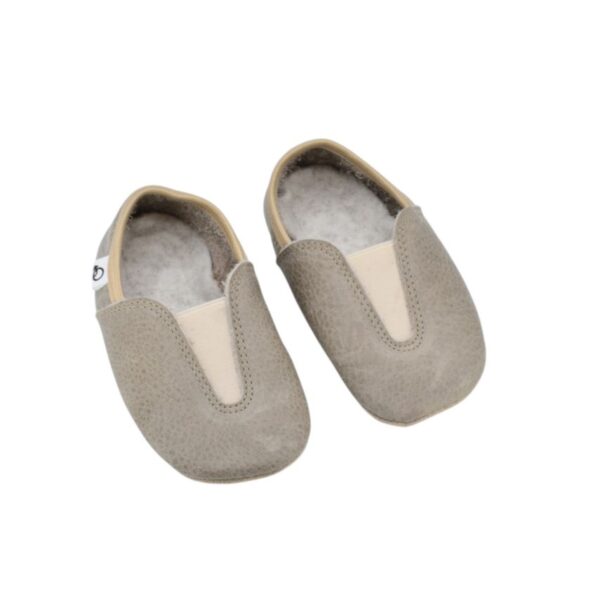 Punsa Kids Barefoot Slippers - Upcycled Leather, Grey - Image 2